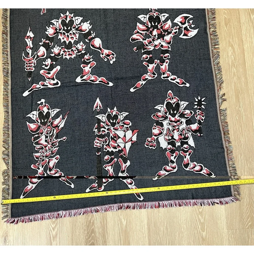 STKWNDR Woven Tapestry Throw Blanket Goth Goblin Knight Gothic Grunge Y2K 63x55